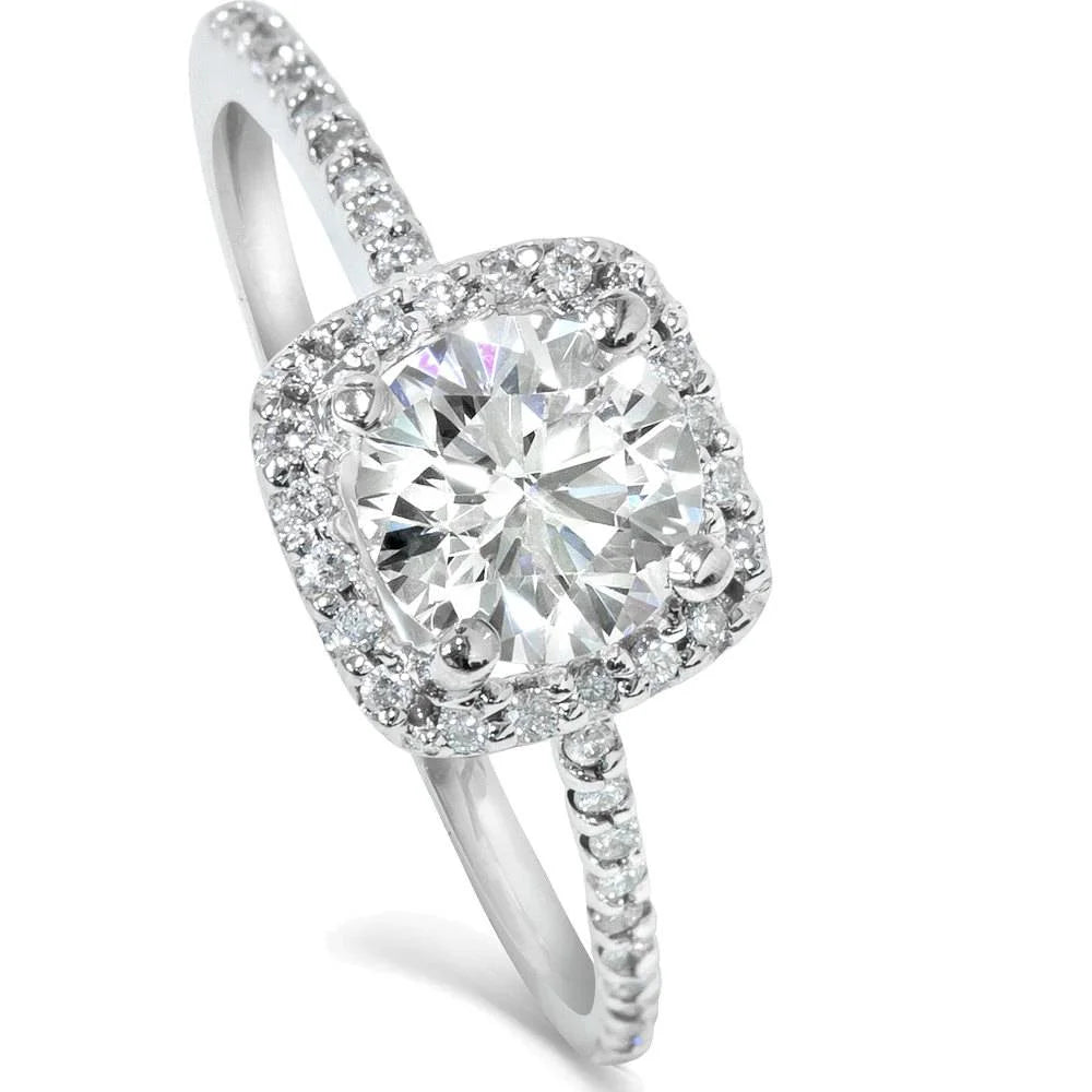 14K White Gold Diamond Engagement Ring Set H812158