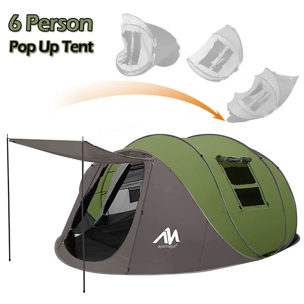6 Person Pop up Tent with Vestibule F338330