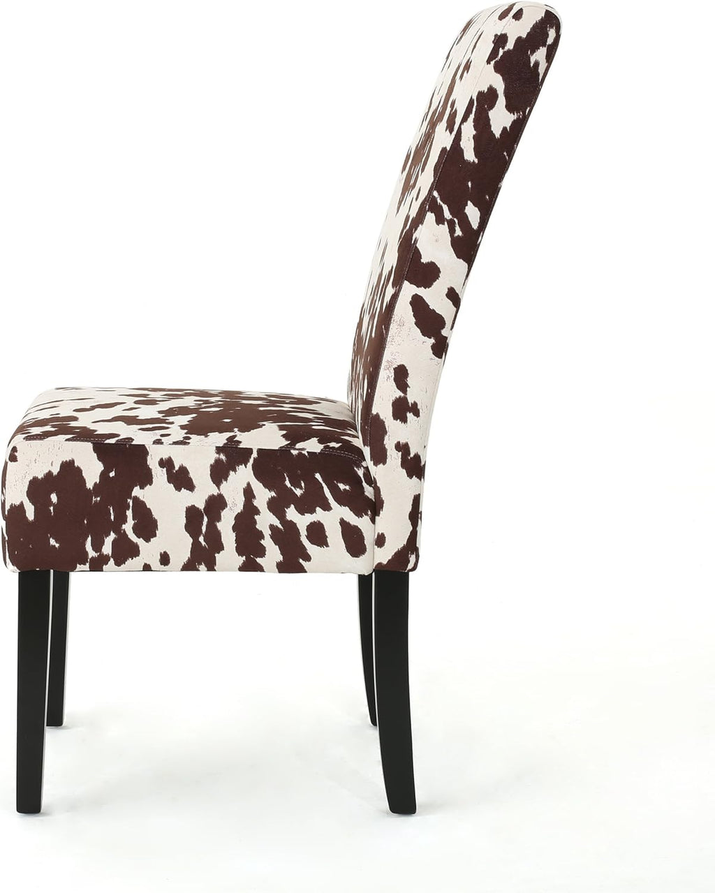Milk Cow Dark Brown Velvet Dining Chairs, 2-Pcs Set L999