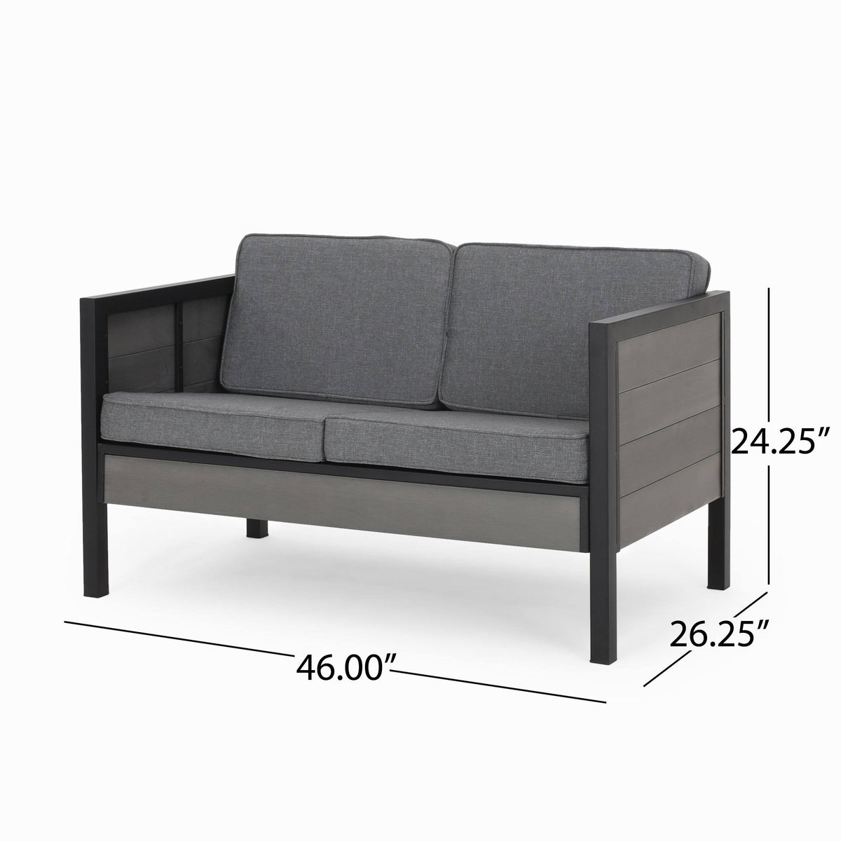 4pc Faux Wood Chat Set - Gray P70608