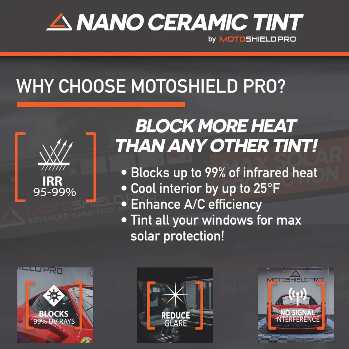 Ceramic Window Tint Film for 2014-2019 Chevrolet Silverado 2500 Crew Cab Front Windshield 75% F2292