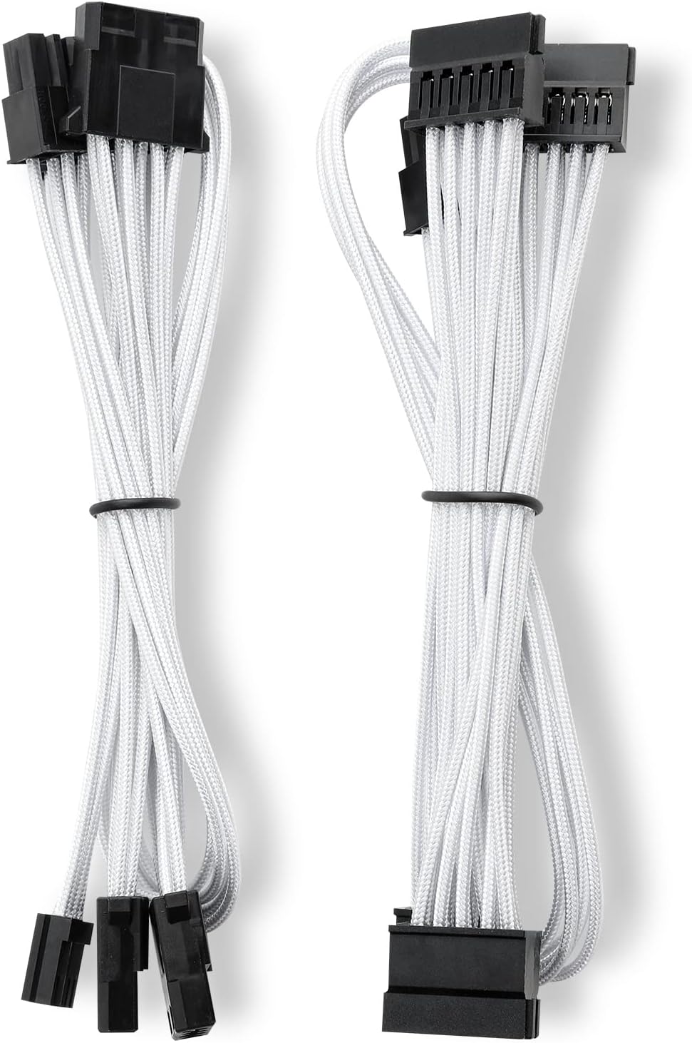 White Modular PSU Sleeved Cable Set, Extension Cable PC Kit, Pack of 2 A705127