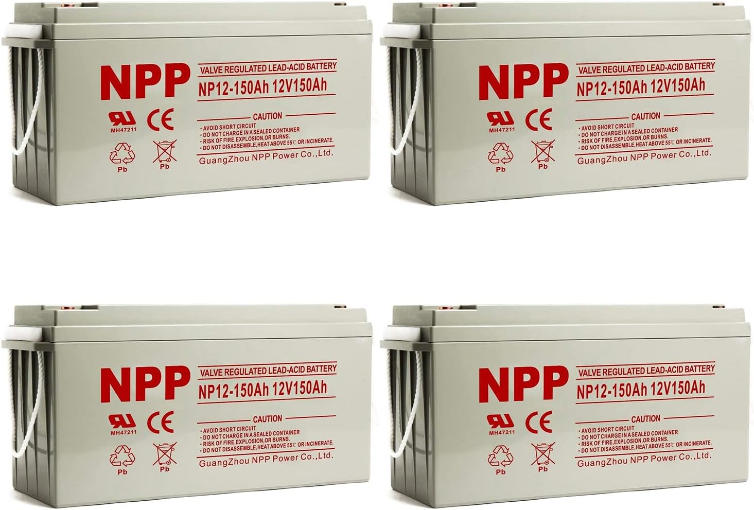 12V 150Ah AGM Deep Cycle Battery 4 Pack M45203