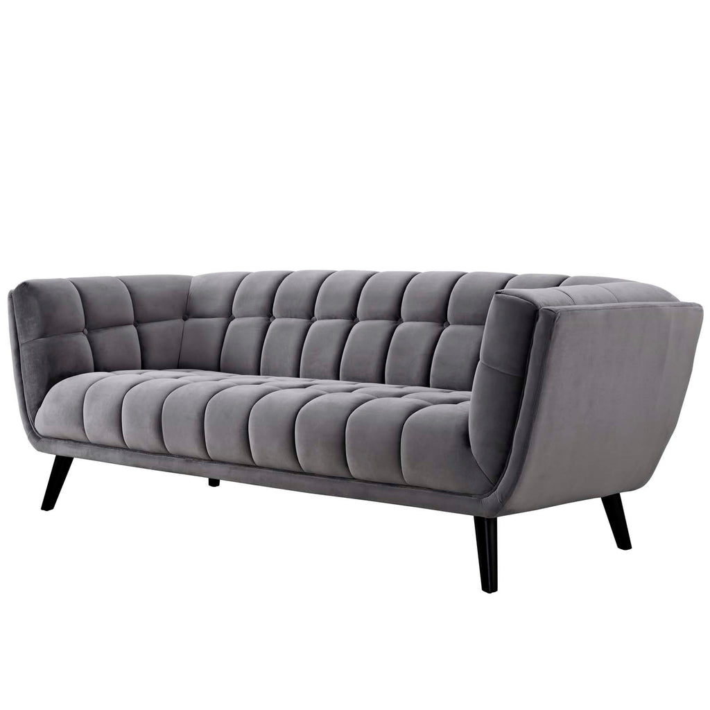 Grey Velvet Armchair and Sofa Set U602541