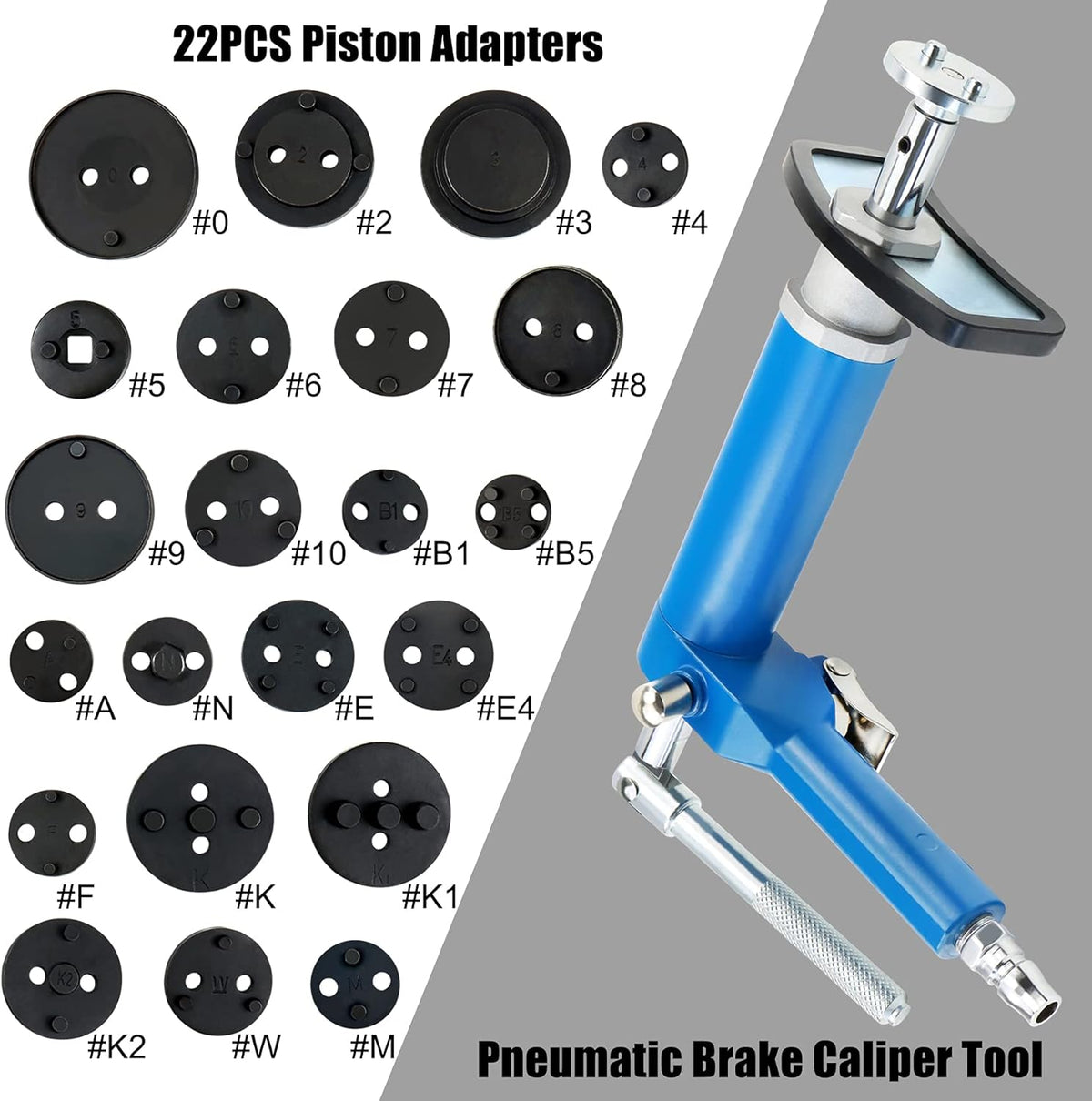 23PCS Pneumatic Brake Caliper Piston Wind Back Compression Spreading Tool Kit W587487