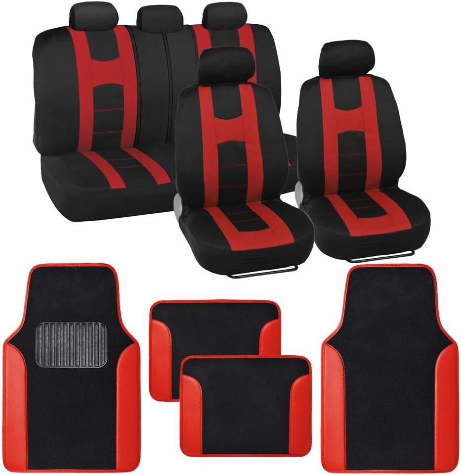 Light Gray Full Set Seat Covers with Car Floor Mats U95578