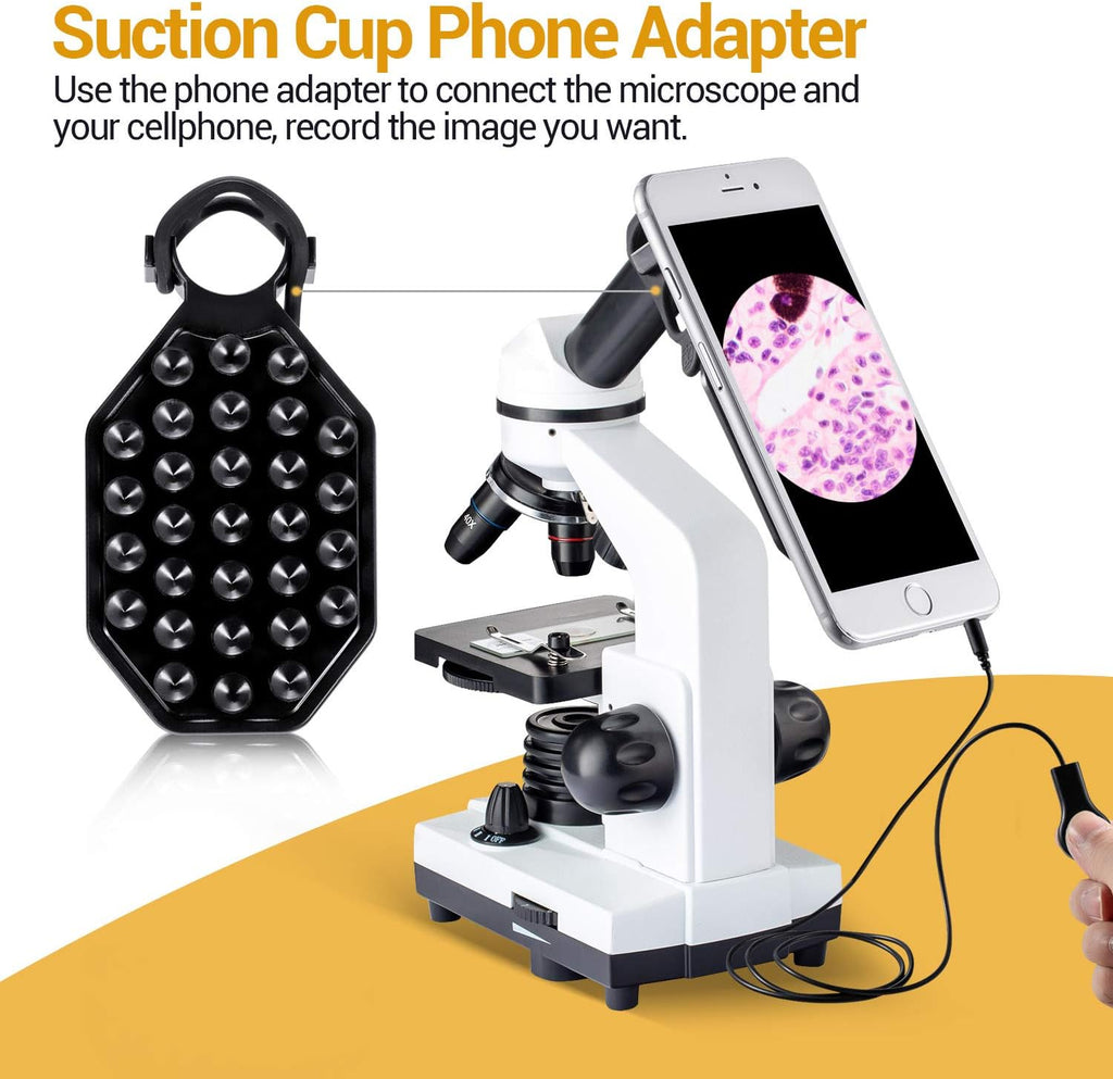 100X-1000X Magnification Compound Monocular Microscope with Dual LED Illumination G574