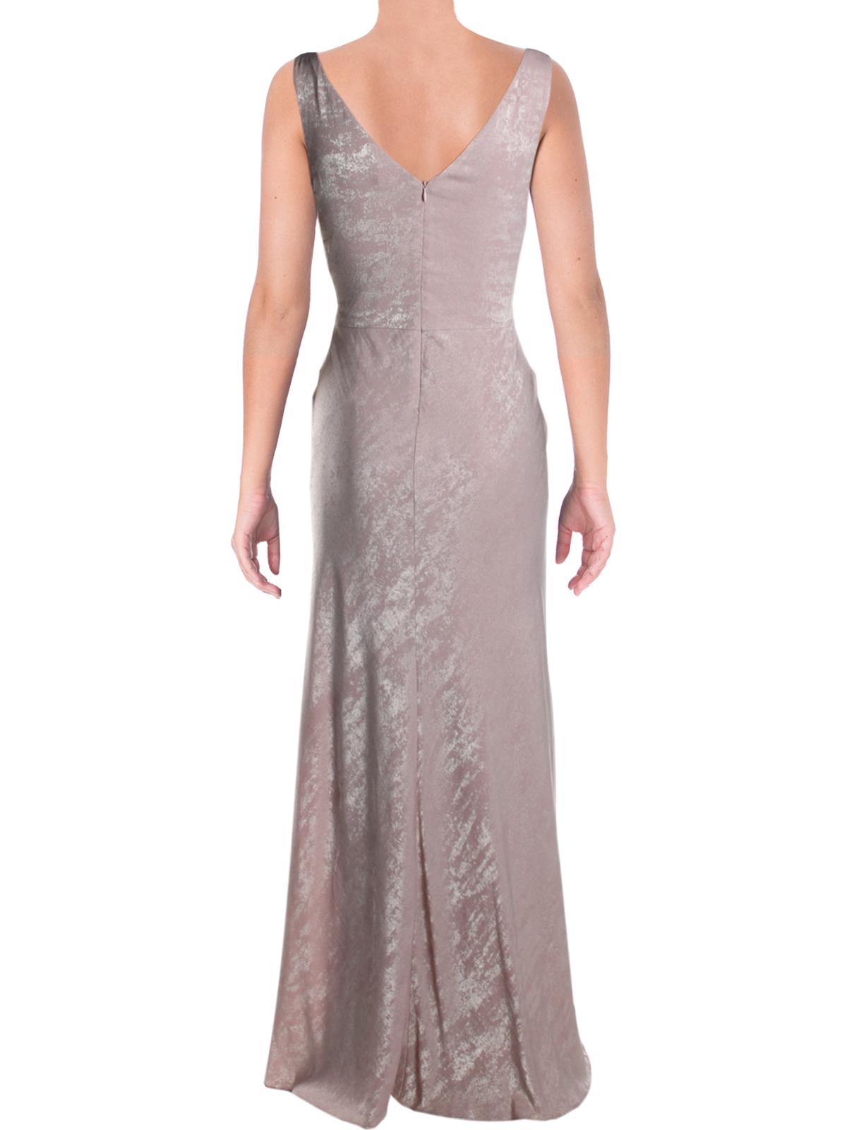 Pink Tie Front Sleeveless V Neck Maxi Sheath Dress C927