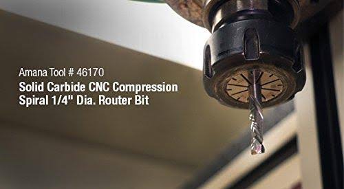Solid Carbide Compression Spiral 1/2 Dia x 1-5/8 x 1/2 inch Shank N13394