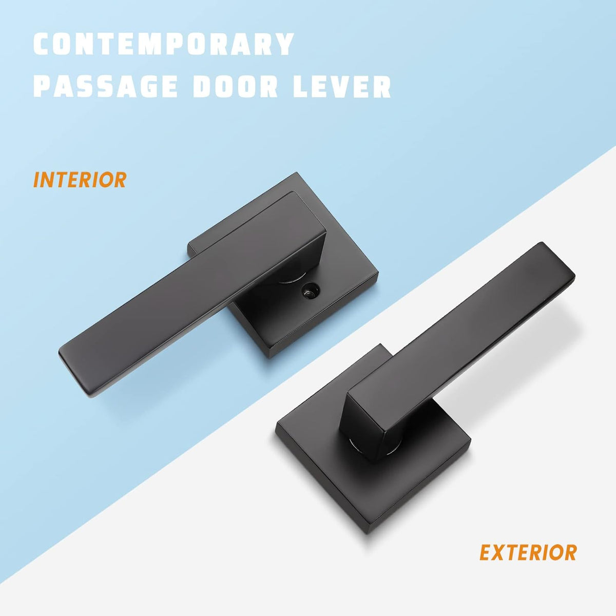 6 Pack Black Matte Door Handles Z67329