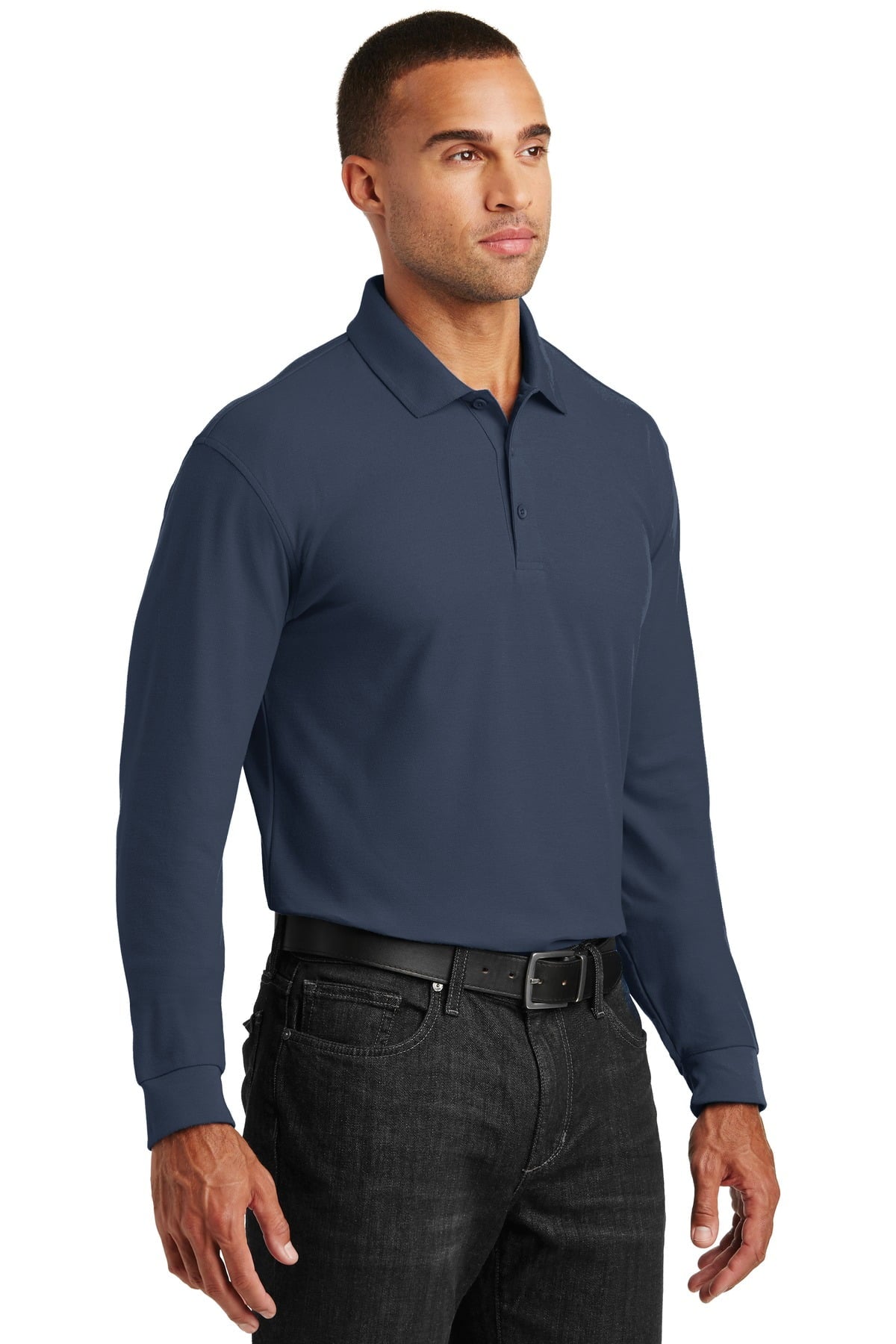 Long Sleeve Pique Polo A130