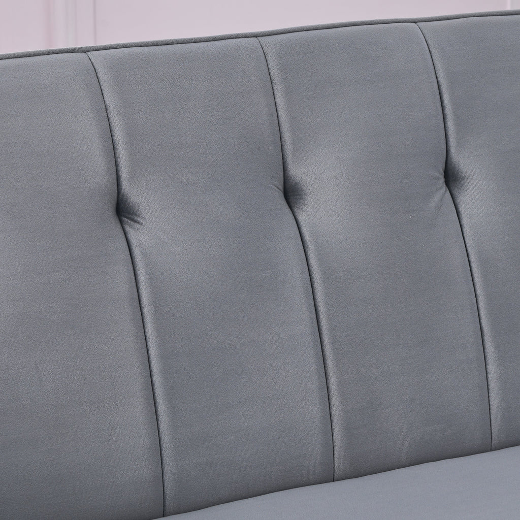Grey Convertible Velvet Sofa Bed I692