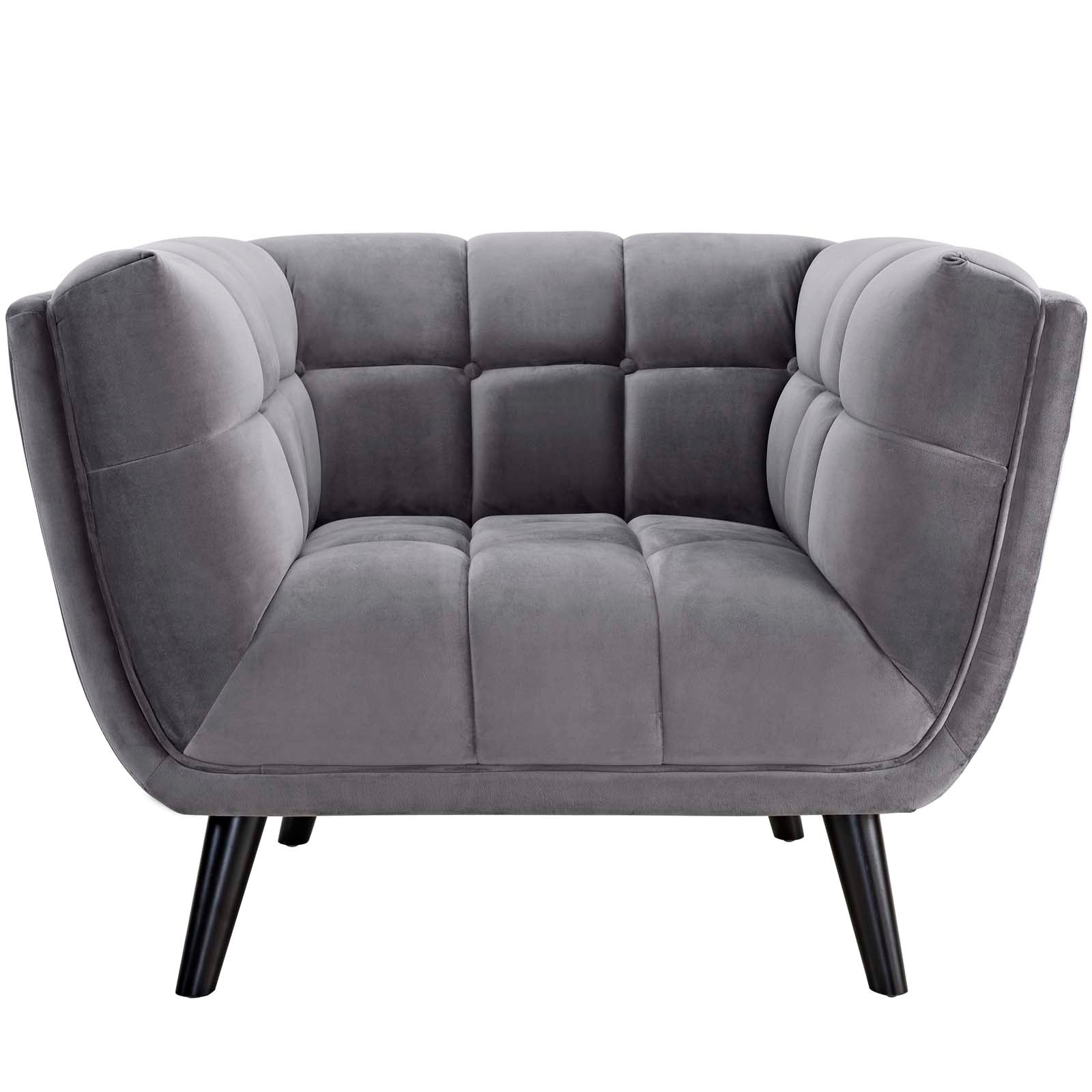 Grey Velvet Armchair and Sofa Set U602541
