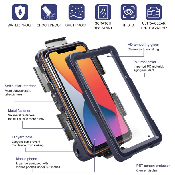 Waterproof Protective Case for Phones Up to 6.9 Inch J33743