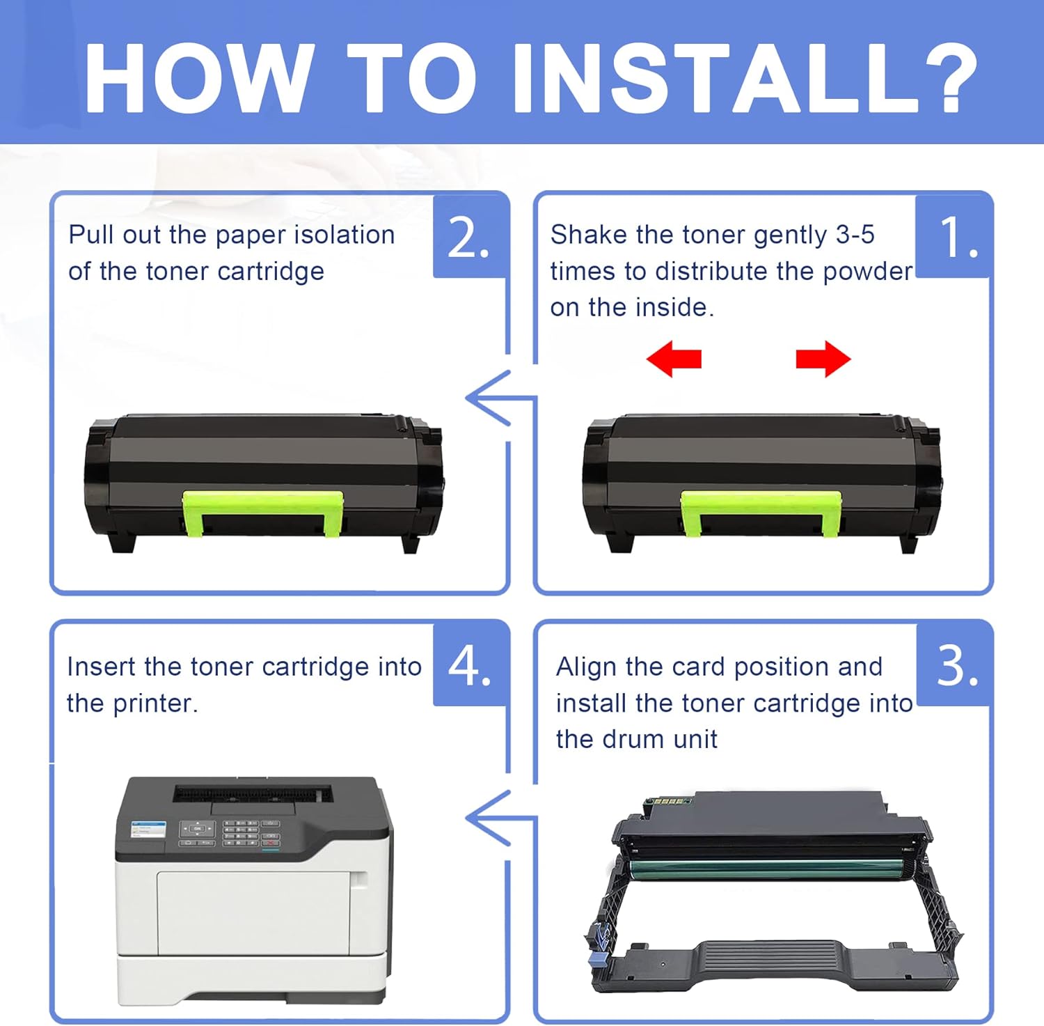Black Toner Cartridge for Lexmark Printer I244