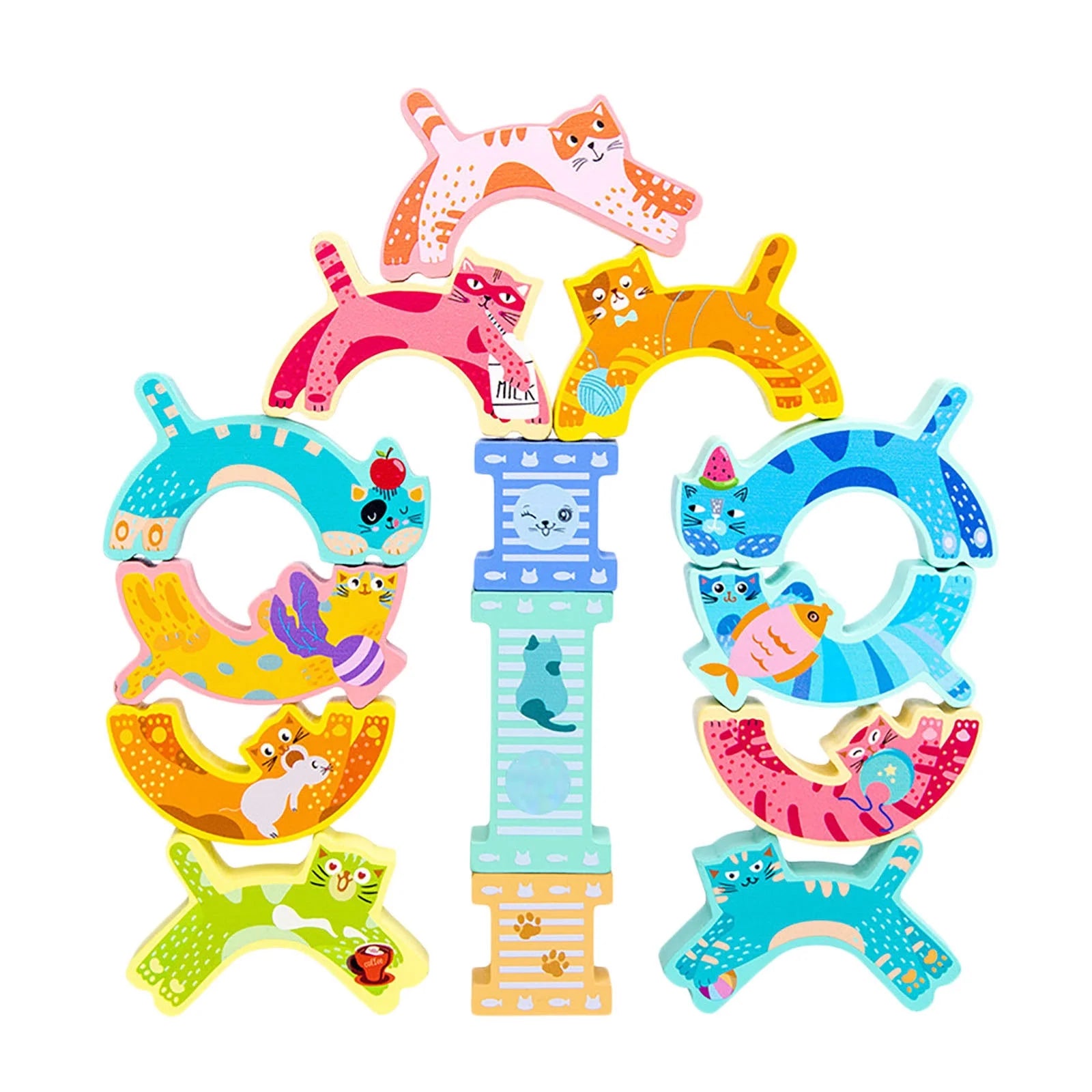 Wooden Stacking Building Blocks Toy V9478