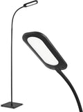 Black LED Floor Lamp with Adjustable Gooseneck U3043