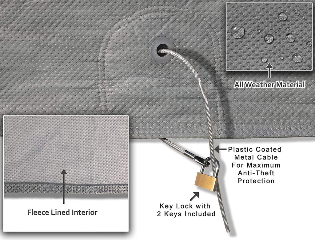 Car Cover with Fleece Lining, Anti-Theft Cable Lock, Bag & Wind Straps E388