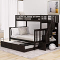 White Twin Over Twin Bunk with Trundle, 4 Drawers, and 3 Shelves C4736