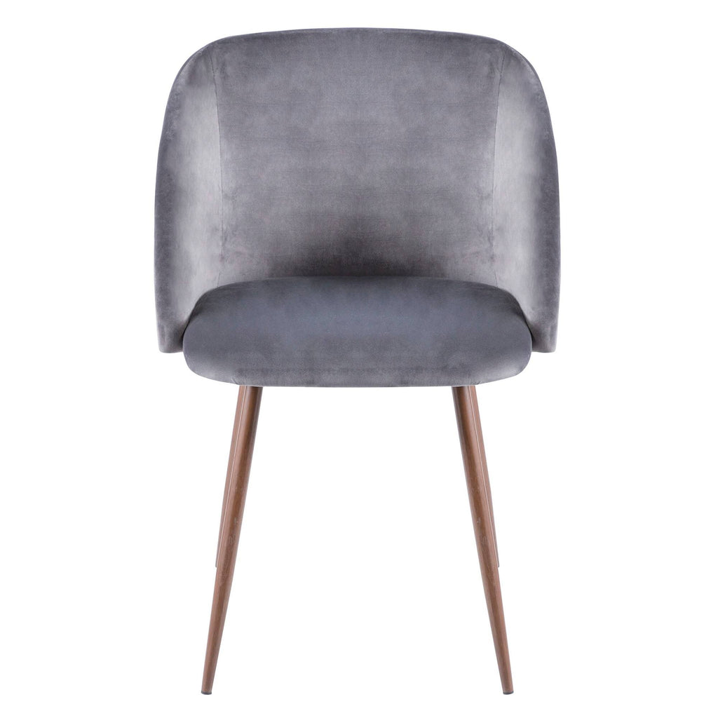 Black Velvet and Chrome Chair Set of 2 C59718