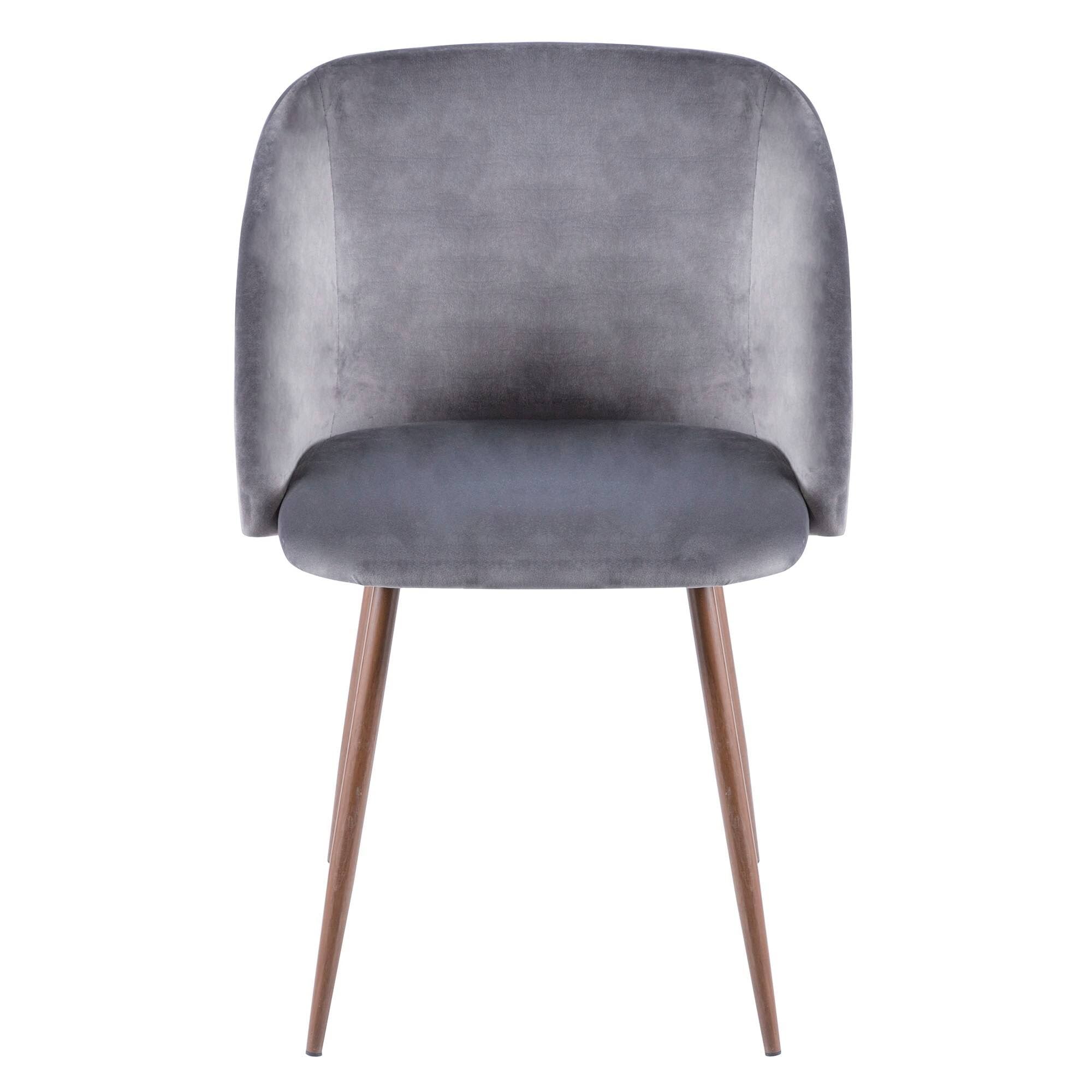 Black Velvet and Chrome Chair Set of 2 C59718