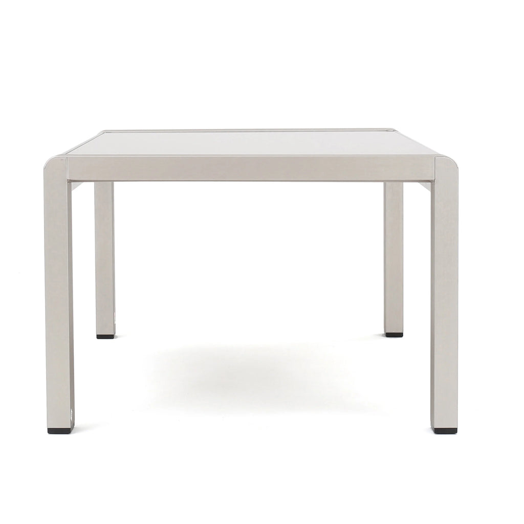 Khaki Aluminum Sofa Set with Glass Table and Cushions D892625