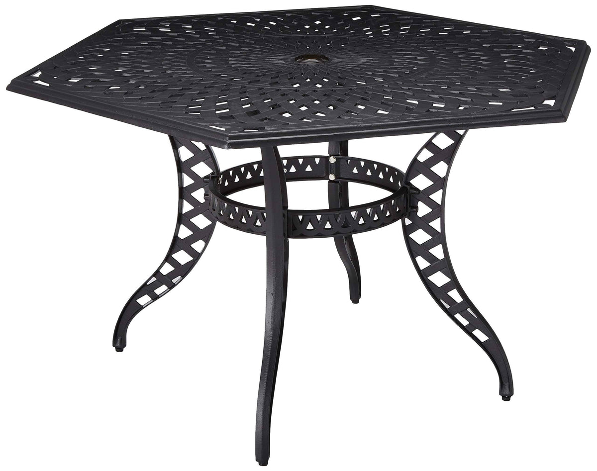 Black Sand Cast Aluminum Hexagon Table T704560