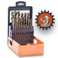 29PCS HSS Cobalt Drill Bits Set 1/16 to 1/2 with Three Flute D23430