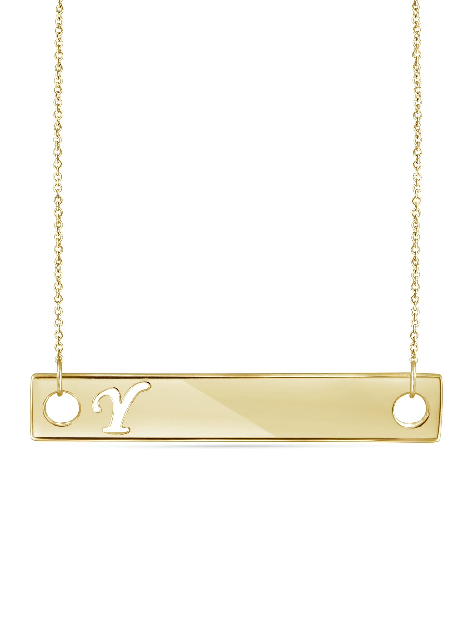 14K Gold Over Silver Bar Necklace J995