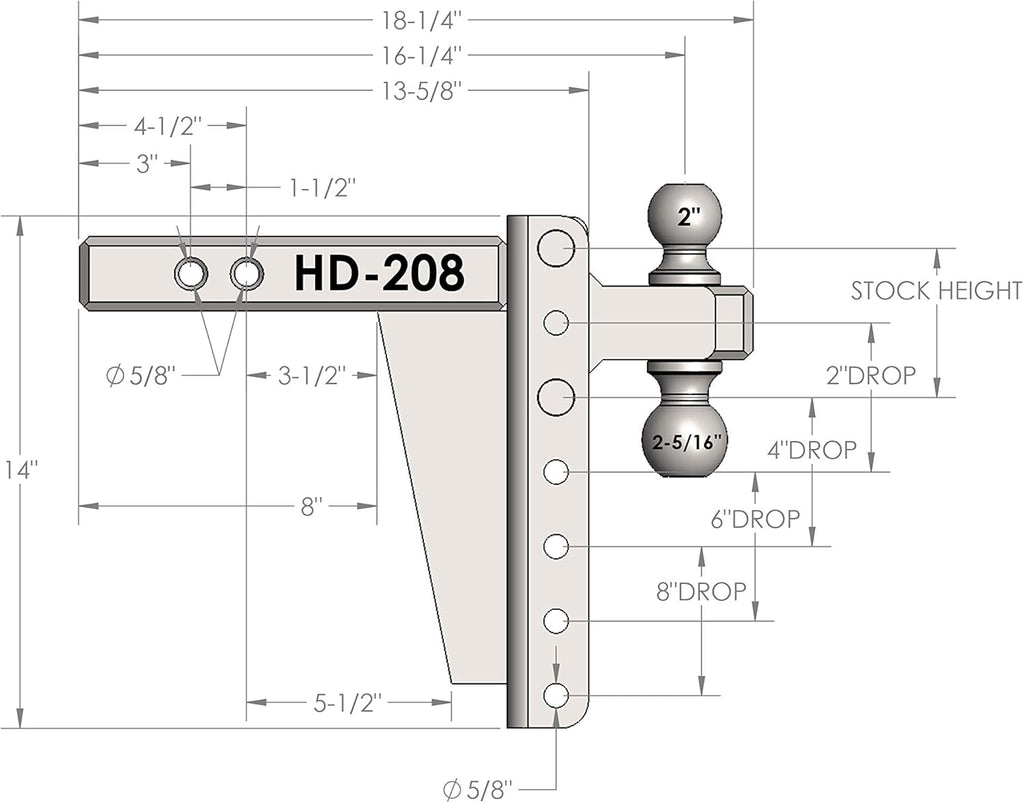 2.0" Adjustable Heavy Duty Trailer Hitch with Dual Ball K2068