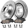 REAR Rotors + Ceramic Brake Pads + Clips U720872