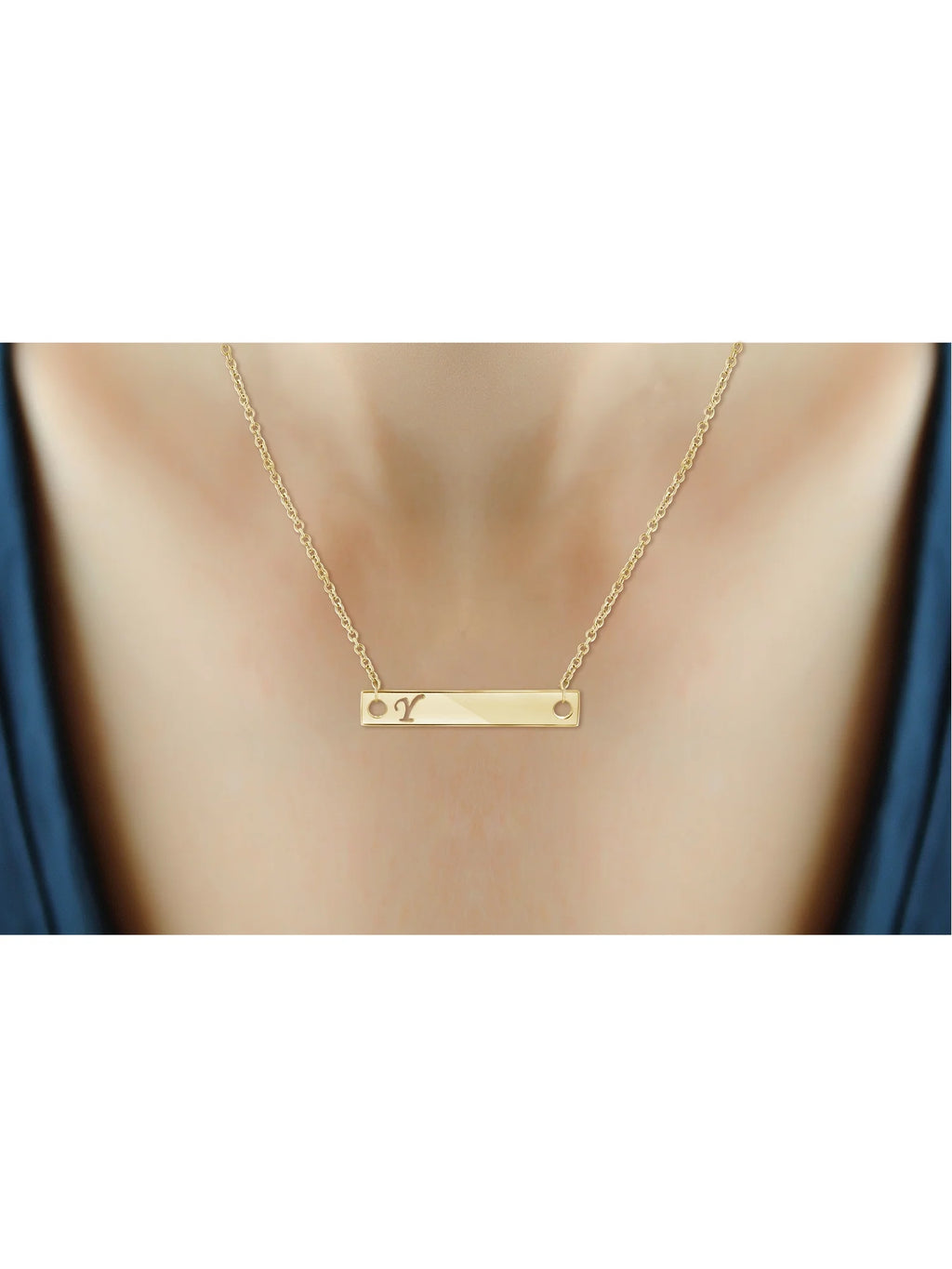 14K Gold Over Silver Bar Necklace J995