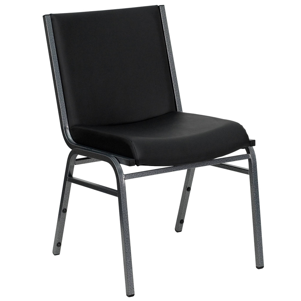 Black Patterned Fabric Stack Chair E487
