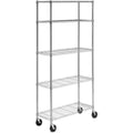 48 in. 5-Shelf Grey Wire with Casters E163817