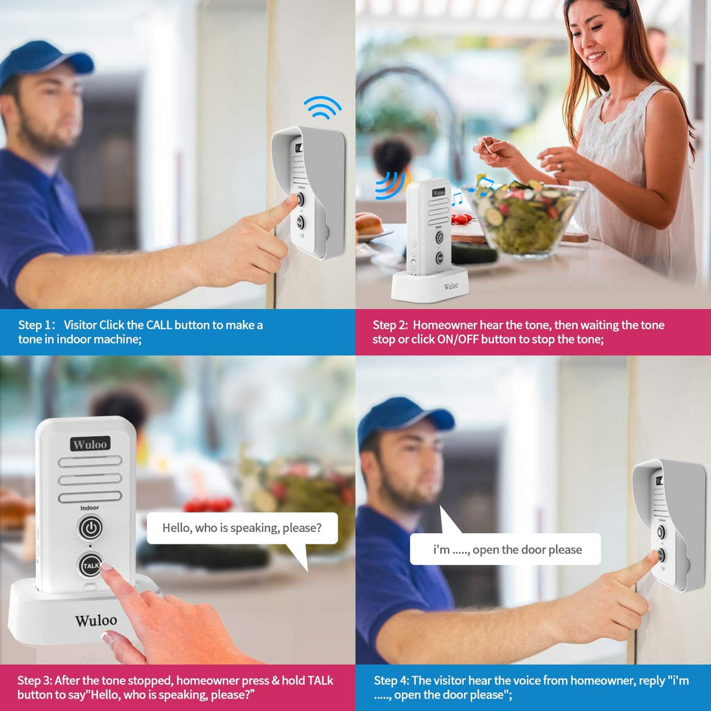 Wireless Intercom Doorbell Chime (1T2 White) X1583