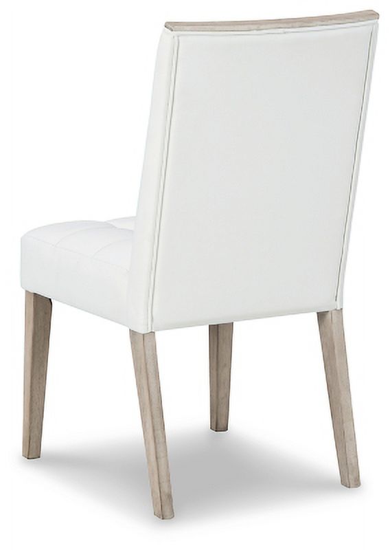 White & Beige Upholstered Side Chair, 2 Count N222820