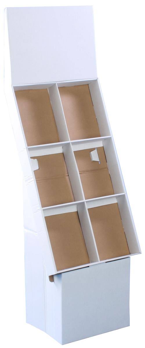 White Cardboard Floor Standing Magazine Stand, Set of 5 C592