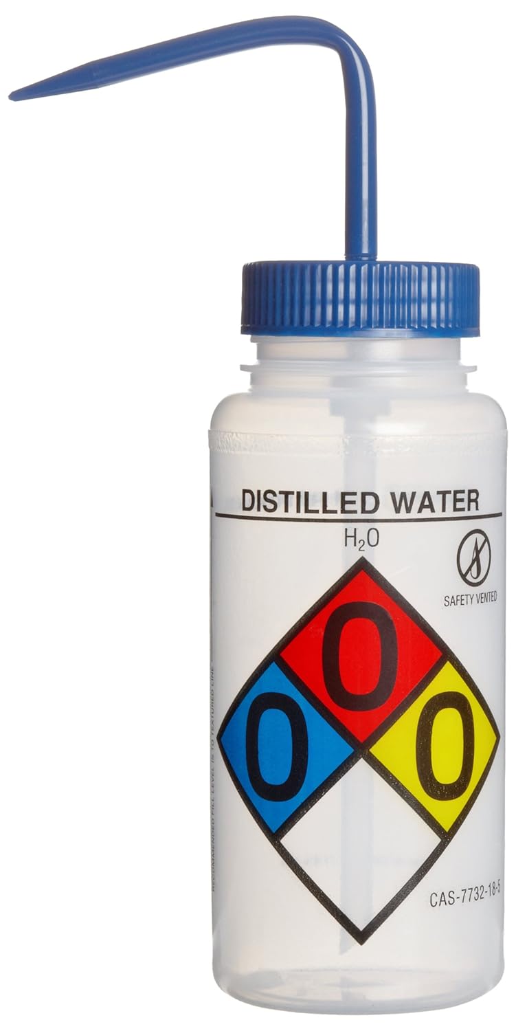 4-Color Wide-Mouth Wash Bottles, 500ml (16oz), Polyethylene, Pack of 4 N608123