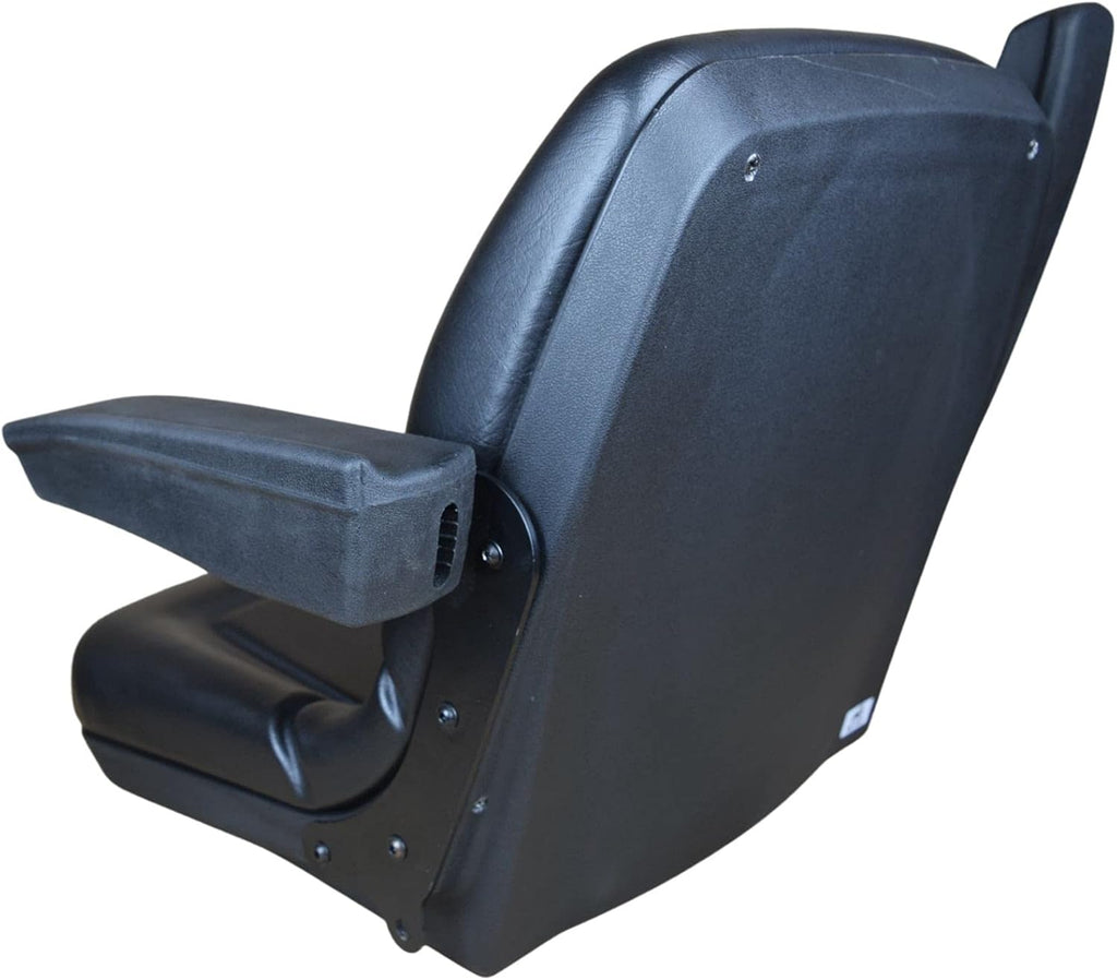 Black Tractor Seat with Armrests D1932
