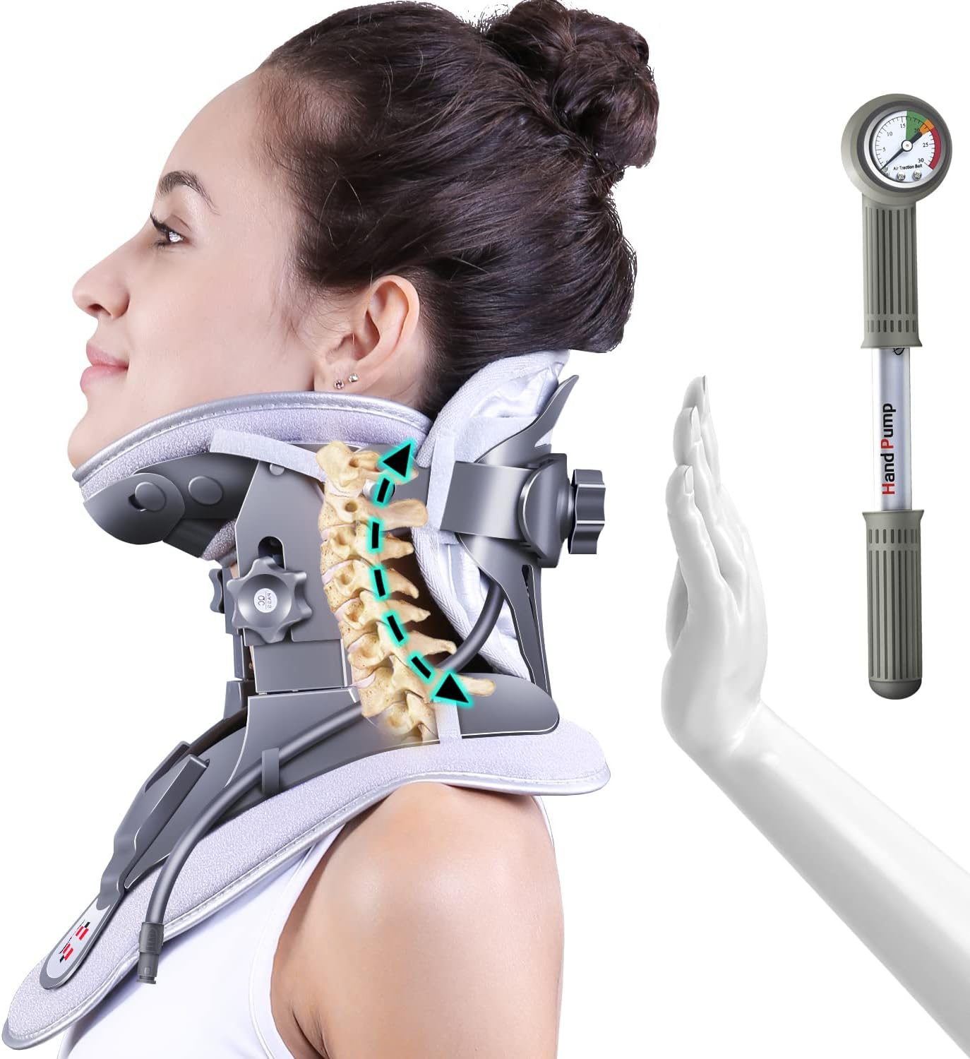 Adjustable Cervical Traction Device with 3 Power Tractions and 8 Built-in Airbag Support C416