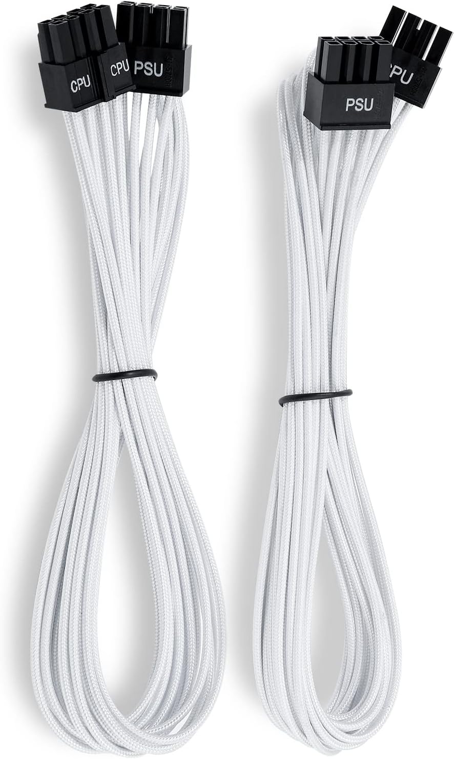 White Modular PSU Sleeved Cable Set, Extension Cable PC Kit, Pack of 2 A705127