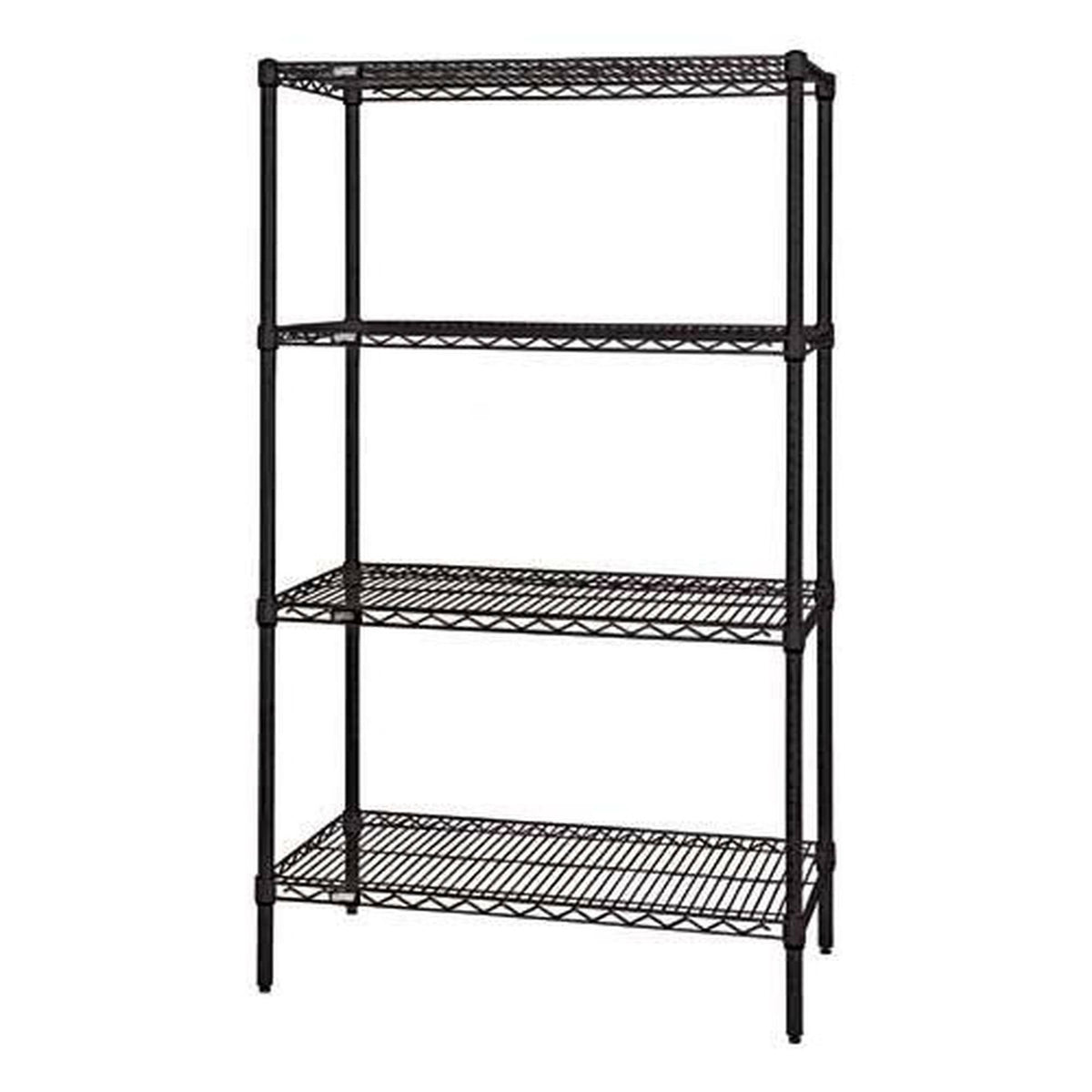 Black Wire Shelving 4-Shelf Starter Units R7763