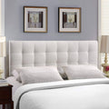 White Faux Leather Tufted Headboard Y97867
