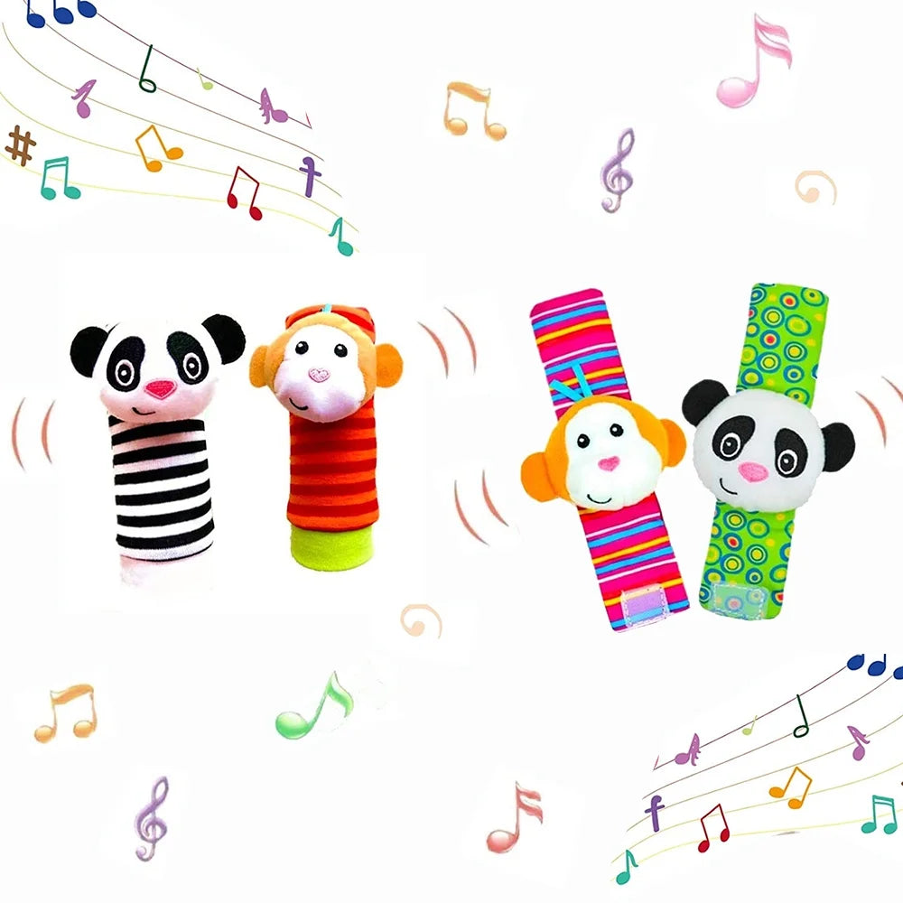 Baby Socks Wrist Rattle and Foot Finder Toys Set (4 PCS) Q465866