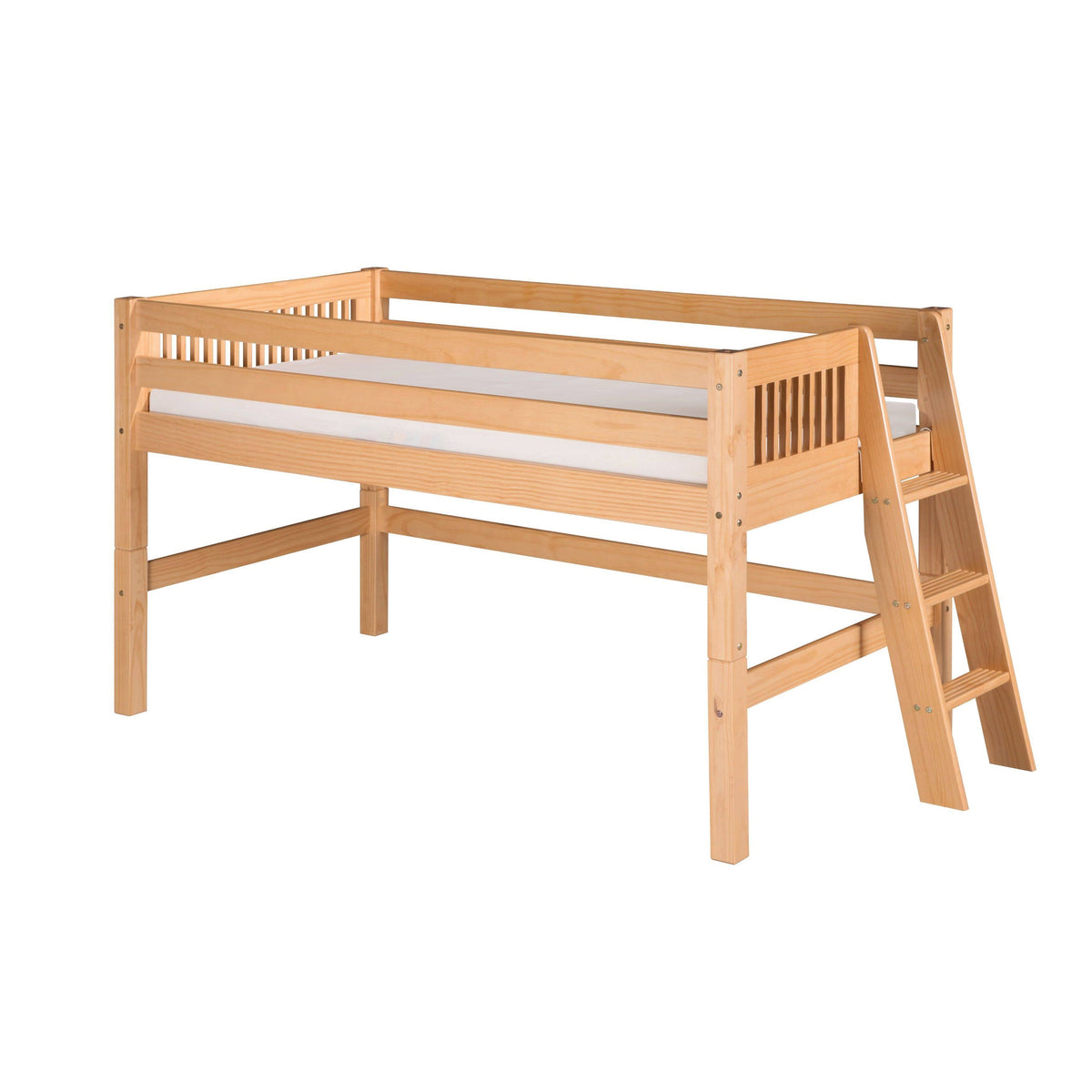 Twin Size Low Loft Bed with Lateral Ladder L361