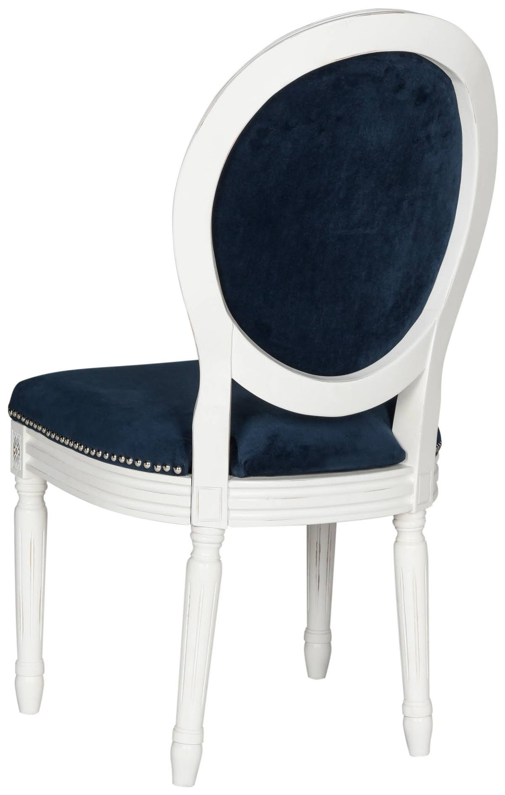 Navy Cream Velvet Oval Side Chair Set of 2 Z833