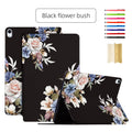 Black Flower Bush iPad 10.9 Inch Stand Cover W3624