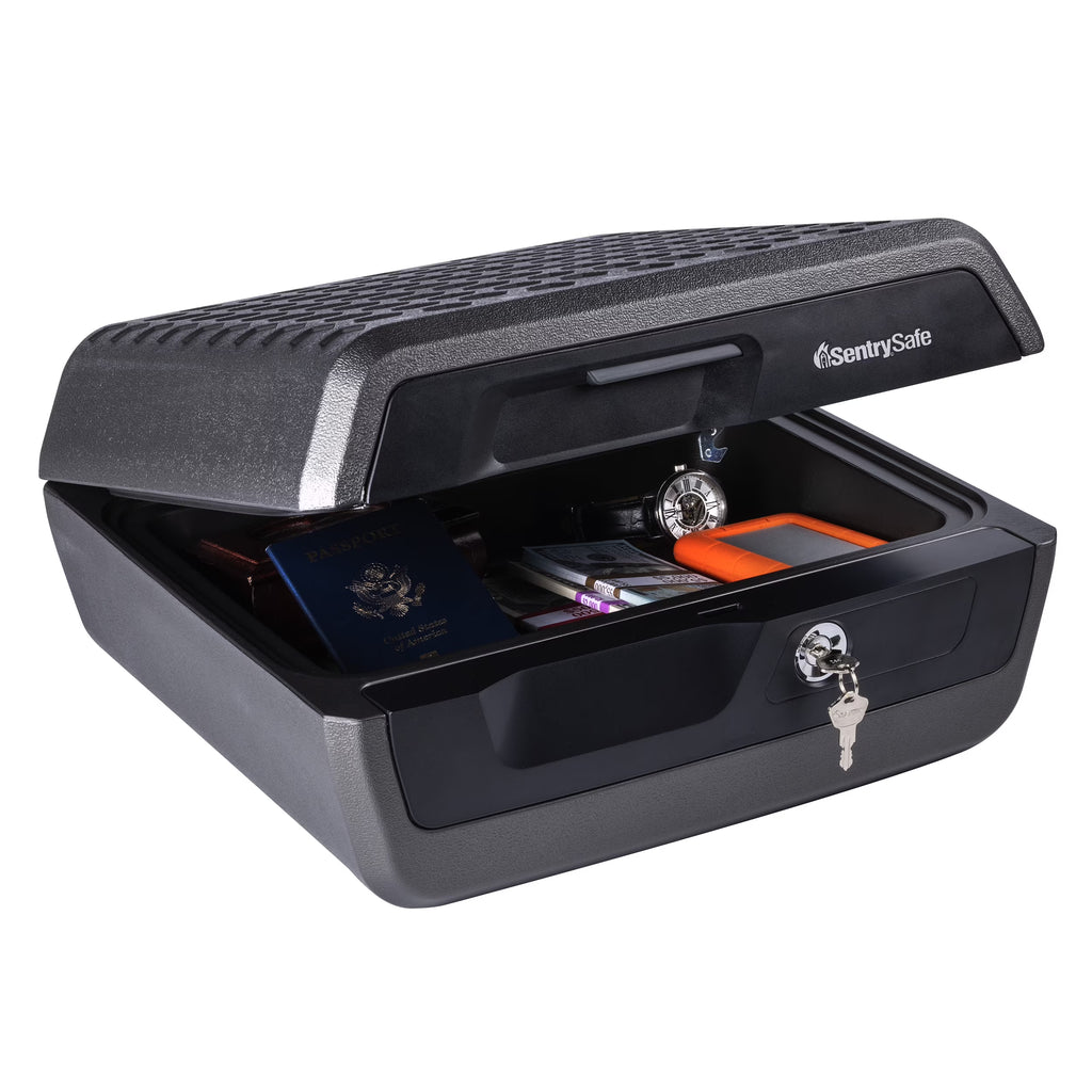 Fire-Resistant and Water-Resistant Safe Box with Key Lock, 0.36 Cu. ft. O50887
