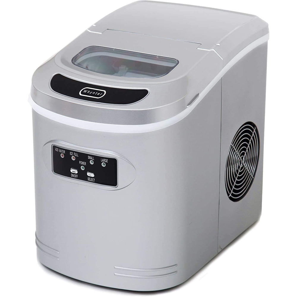 Compact Ice Maker, 27-Pound, Metallic Silver A675314