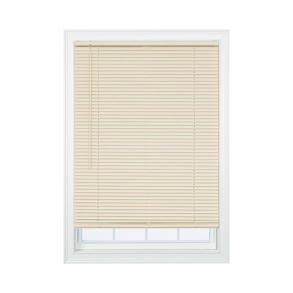 Ivory Cordless Vinyl Mini Blind 66 in. W x 64 in. L U70715
